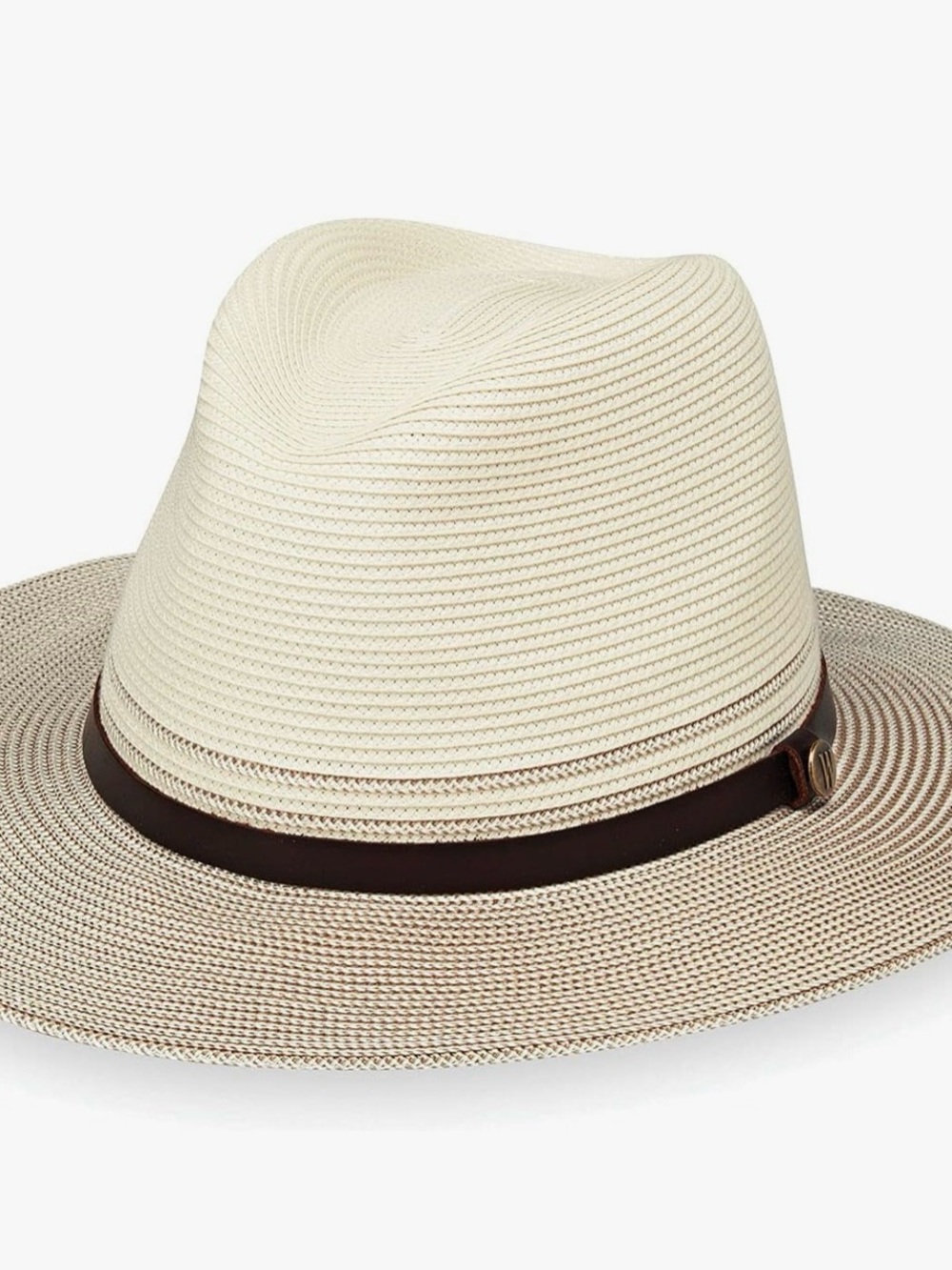 Wallaroo Men’s Carter Fedora Hat Light Cream with Brown Band